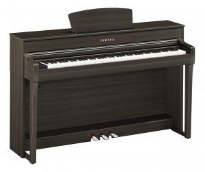 Angled View of Yamaha Clavinova CLP-735 in Dark Walnut