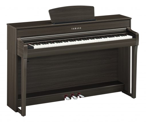 Angled View of Yamaha Clavinova CLP-735 in Dark Walnut