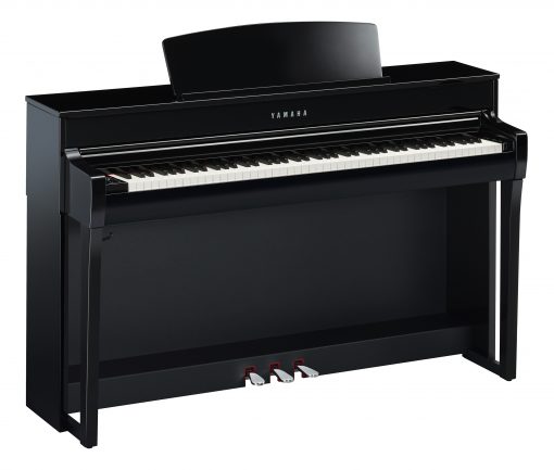 Yamaha Clavinova CLP-745 Angled View in Polished Ebony