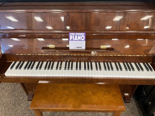 Young Chang E-101 Polished Dark Oak Console in excellent condition! - Murray Store
