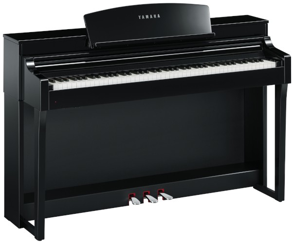 Angled View of Black Yamaha Clavinova CSP-150 Digital Piano