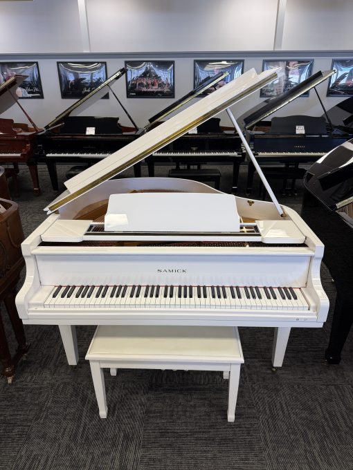 Excellent Condition Preowned Samick White Baby Grand Piano - Murray